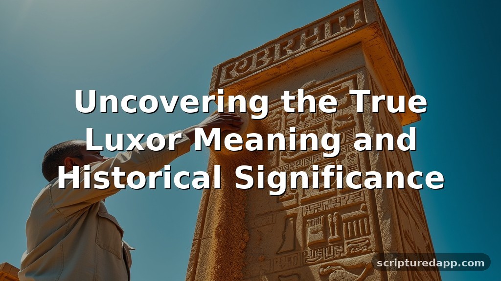 Uncovering the True Luxor Meaning and Historical Significance