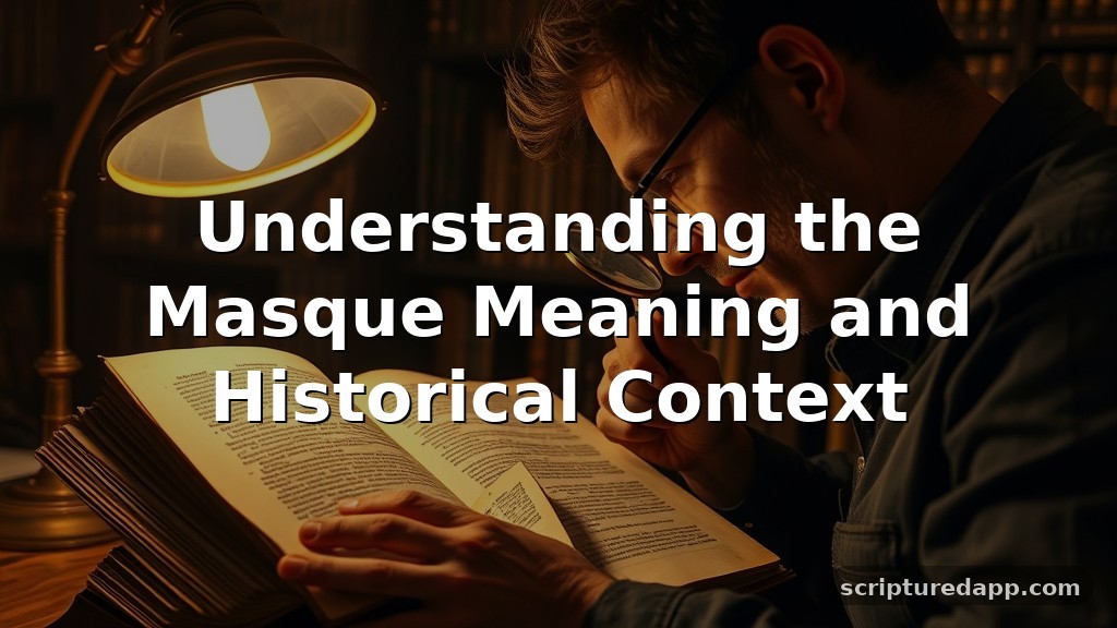 Masque Meaning and Historical Context