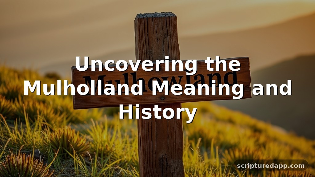 Uncovering the Mulholland Meaning and History