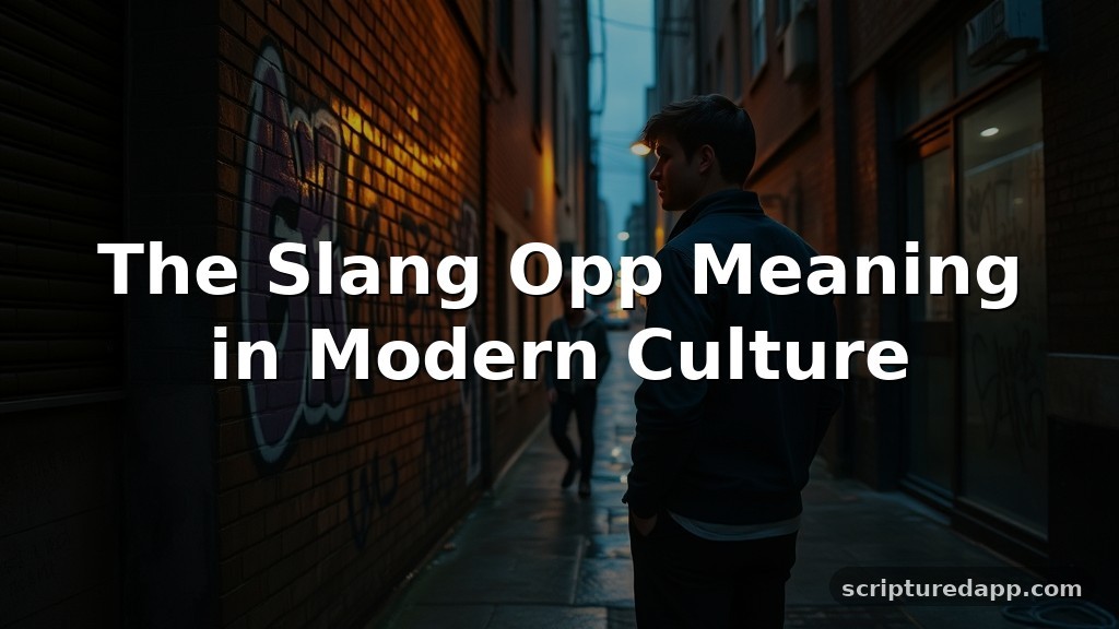 The Slang Opp Meaning in Modern Culture