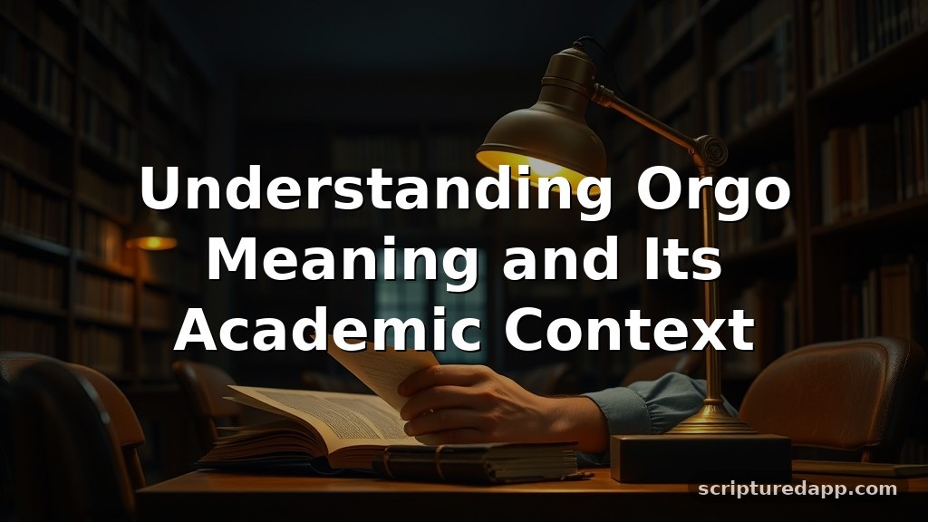 Orgo Meaning and Its Academic Context