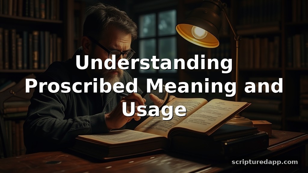 Proscribed Meaning and Usage