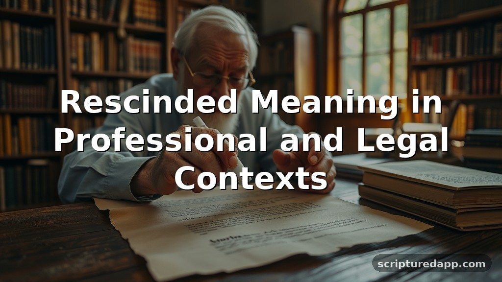 Rescinded Meaning in Professional and Legal Contexts