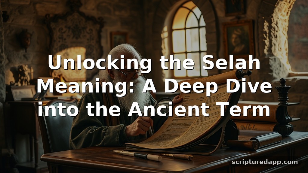 Selah Meaning: A Deep Dive into the Ancient Term