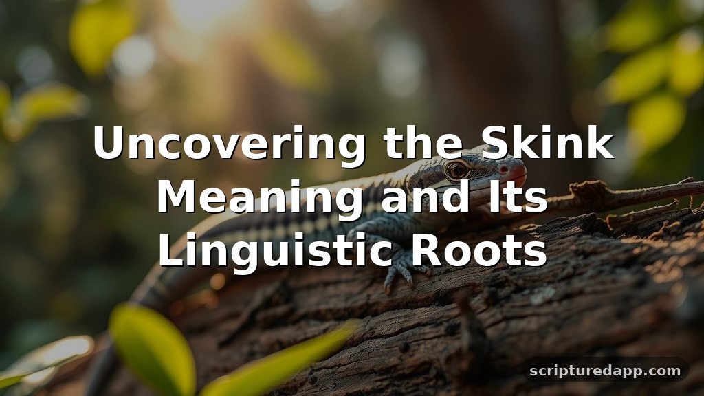 Uncovering the Skink Meaning and Its Linguistic Roots