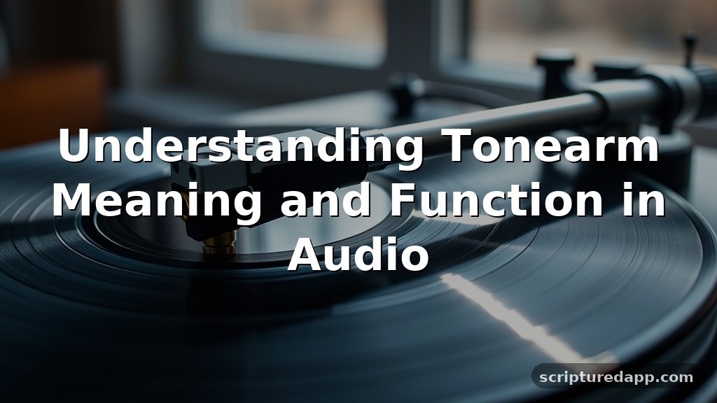 Tonearm Meaning and Function in Audio