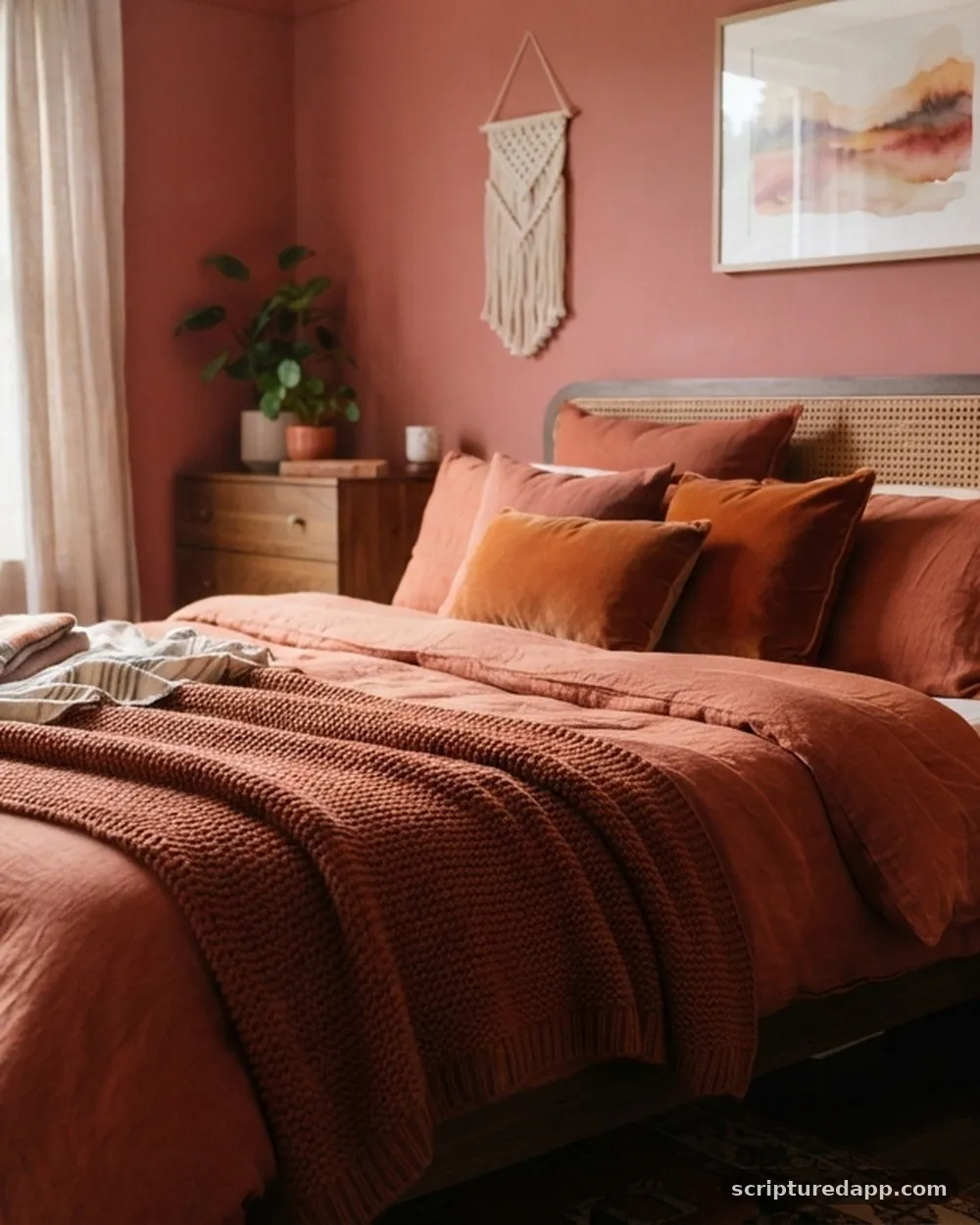 Terracotta and Rust Textiles - 5 Red Bedroom ideas