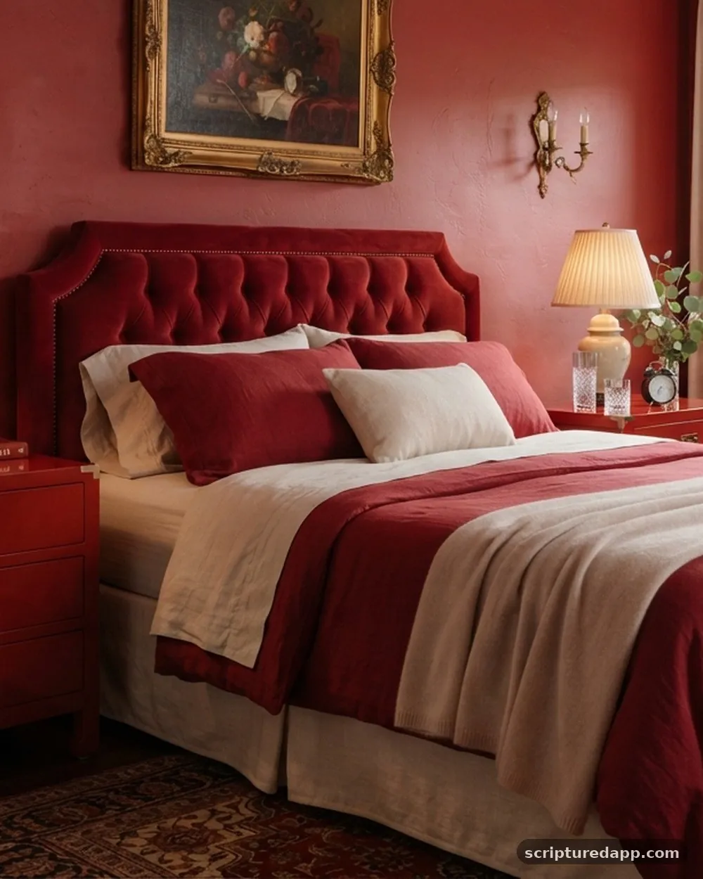 Lacquered Red Nightstands - 5 Red Bedroom ideas