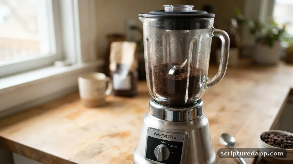 Using a Kitchen Blender for Uniform Grounds - how to grind coffee without a grinder